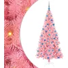 Image de vidaXL - Kerstboom - met - 300 - LED - met - standaard - Roze - 180 - cm - PVC