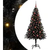 Image de vidaXL - Kerstboom - met - 150 - LED - met - standaard - Zwart - 150 - cm - PVC