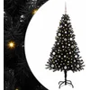 Image de vidaXL - Kerstboom - met - 150 - LED - met - standaard - Zwart - 150 - cm - PVC