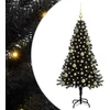 Image de vidaXL - Kerstboom - met - 150 - LED - met - standaard - Zwart - 150 - cm - PVC