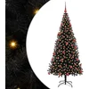 Image de vidaXL - Kerstboom - met - 300 - LED - met - standaard - Zwart - 180 - cm - PVC
