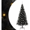 Image de vidaXL - Kerstboom - met - 300 - LED - met - standaard - Zwart - 180 - cm - PVC