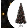 Image de vidaXL - Kerstboom - met - 300 - LED - met - standaard - Zwart - 210 - cm - PVC