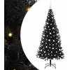 Image de vidaXL - Kerstboom - met - 300 - LED - met - standaard - Zwart - 210 - cm - PVC