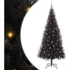 Image de vidaXL - Kerstboom - met - 300 - LED - met - standaard - Zwart - 210 - cm - PVC