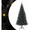 Image de vidaXL - Kerstboom - met - 300 - LED - met - standaard - Zwart - 210 - cm - PVC