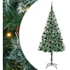 Image de vidaXL - Kunstkerstboom - met - 300 - LED - Groen - 180 - cm - PVC - en - Staal
