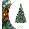 Image de vidaXL - Kunstkerstboom - met - 300 - LED - Groen - 210 - cm - PVC - en - Staal