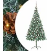 Image de vidaXL - Kunstkerstboom - met - 300 - LED - Groen - 210 - cm - PVC - en - Staal