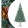 Image de vidaXL - Kunstkerstboom - met - 300 - LED - Groen - 210 - cm - PVC - en - Staal