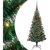 Image de vidaXL - Kunststof - Voorverlichte - Kerstboom - Groen - 120 - cm - PVC - en - Metalen