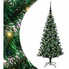 Image de vidaXL - Kunststof - Voorverlichte - Kerstboom - Groen - 120 - cm - PVC - en - Metalen