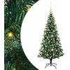 Image de vidaXL - Kunststof - Voorverlichte - Kerstboom - Groen - 120 - cm - PVC - en - Metalen