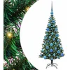 Image de vidaXL - Kunststof - Voorverlichte - Kerstboom - Groen - 120 - cm - PVC - en - Metalen