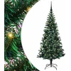 Image de vidaXL - Kunststof - Voorverlichte - Kerstboom - Groen - 150 - cm - PVC - en - Metalen