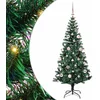 Image de vidaXL - Kunststof - Voorverlichte - Kerstboom - Groen - 150 - cm - PVC - en - Metalen
