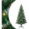 Image de vidaXL - Kunststof - Voorverlichte - Kerstboom - Groen - 150 - cm - PVC - en - Metalen