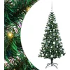 Image de vidaXL - Kunststof - Voorverlichte - Kerstboom - Groen - 150 - cm - PVC - en - Metalen