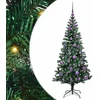 Image de vidaXL - Kunststof - Voorverlichte - Kerstboom - Groen - 150 - cm - PVC - en - Metalen