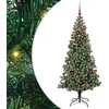 Image de vidaXL - Kunststof - Voorverlichte - Kerstboom - Groen - 180 - cm - PVC - en - Metalen