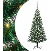 Image de vidaXL - Kunststof - Voorverlichte - Kerstboom - Groen - 180 - cm - PVC - en - Metalen