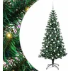 Image de vidaXL - Kunststof - Voorverlichte - Kerstboom - Groen - 180 - cm - PVC - en - Metalen