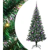 Image de vidaXL - Kunststof - Voorverlichte - Kerstboom - Groen - 180 - cm - PVC - en - Metalen
