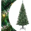 Image de vidaXL - Kunststof - Voorverlichte - Kerstboom - Groen - 210 - cm - PVC - en - Metalen
