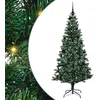 Image de vidaXL - Kunststof - Voorverlichte - Kerstboom - Groen - 210 - cm - PVC - en - Metalen