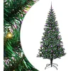Image de vidaXL - Kunststof - Voorverlichte - Kerstboom - Groen - 210 - cm - PVC - en - Metalen