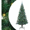 Image de vidaXL - Kunststof - Voorverlichte - Kerstboom - Groen - 210 - cm - PVC - en - Metalen