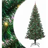 Image de vidaXL - Kunststof - Voorverlichte - Kerstboom - Groen - 240 - cm - PVC - en - Metalen