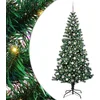 Image de vidaXL - Kunststof - Voorverlichte - Kerstboom - Groen - 240 - cm - PVC - en - Metalen