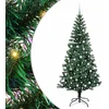 Image de vidaXL - Kunststof - Voorverlichte - Kerstboom - Groen - 240 - cm - PVC - en - Metalen