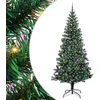 Image de vidaXL - Kunststof - Voorverlichte - Kerstboom - Groen - 240 - cm - PVC - en - Metalen