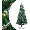 Image de vidaXL - Kunststof - Voorverlichte - Kerstboom - Groen - 240 - cm - PVC - en - Metalen
