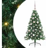Image de vidaXL - Kunststof - Voorverlichte - Kerstboom - met - 150 - LED - Groen - 120 - cm - PVC