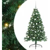 Image de vidaXL - Kunststof - Voorverlichte - Kerstboom - met - 150 - LED - Groen - 120 - cm - PVC