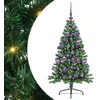 Image de vidaXL - Kunststof - Voorverlichte - Kerstboom - met - 150 - LED - Groen - 120 - cm - PVC