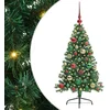 Image de vidaXL - Kunststof - Voorverlichte - Kerstboom - met - 150 - LED - Groen - 120 - cm - PVC