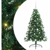 Image de vidaXL - Kunststof - Voorverlichte - Kerstboom - met - 150 - LED - Groen - 150 - cm - PVC