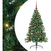 Image de vidaXL - Kunststof - Voorverlichte - Kerstboom - met - 150 - LED - Groen - 150 - cm - PVC