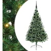Image de vidaXL - Kunststof - Voorverlichte - Kerstboom - met - 300 - LED - Groen - 180 - cm - PVC