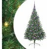 Image de vidaXL - Kunststof - Voorverlichte - Kerstboom - met - 300 - LED - Groen - 180 - cm - PVC