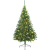 Image de vidaXL - Kunststof - Voorverlichte - Kerstboom - met - 300 - LED - Groen - 210 - cm - PVC