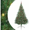 Image de vidaXL - Kunststof - Voorverlichte - Kerstboom - met - 300 - LED - Groen - 210 - cm - PVC