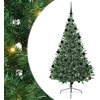 Image de vidaXL - Kunststof - Voorverlichte - Kerstboom - met - 300 - LED - Groen - 210 - cm - PVC