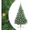 Image de vidaXL - Kunststof - Voorverlichte - Kerstboom - met - 300 - LED - Groen - 210 - cm - PVC