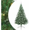 Image de vidaXL - Kunststof - Voorverlichte - Kerstboom - met - 300 - LED - Groen - 210 - cm - PVC