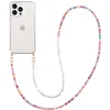 Image de Casies hoesje geschikt voor Apple iPhone 17 Pro Max met koord - Kleurrijke kralen en parel mix ketting - Long Size - Cord Case Candy Beads Pearl